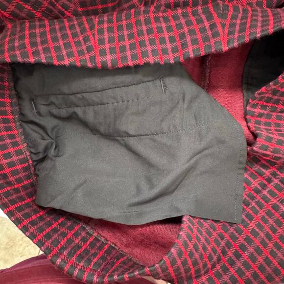 J.Jill Women's Plaid Red Stretch High Rise Viscose Ponte Slim Leg Pant Size L - Picture 8 of 10